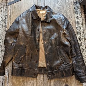 Taylor Stitch Cuyama Cola Leather Jacket 40 M